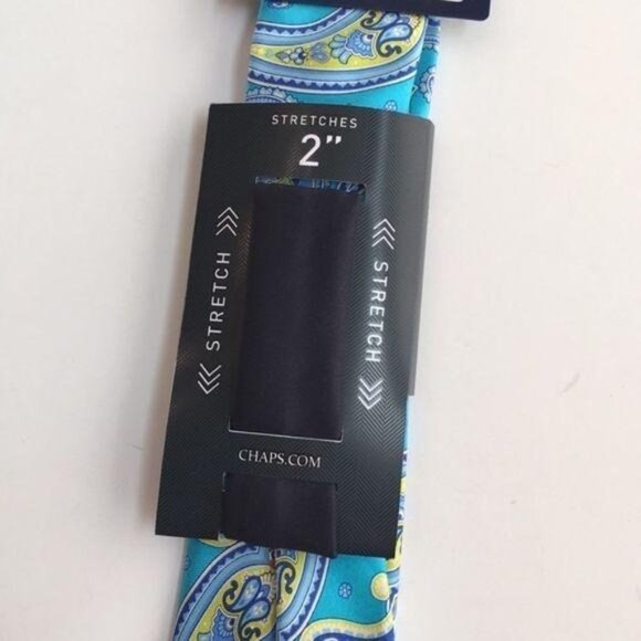 New Chaps Aqua Smith Paisley Stretch Tie - Picture 2 of 4